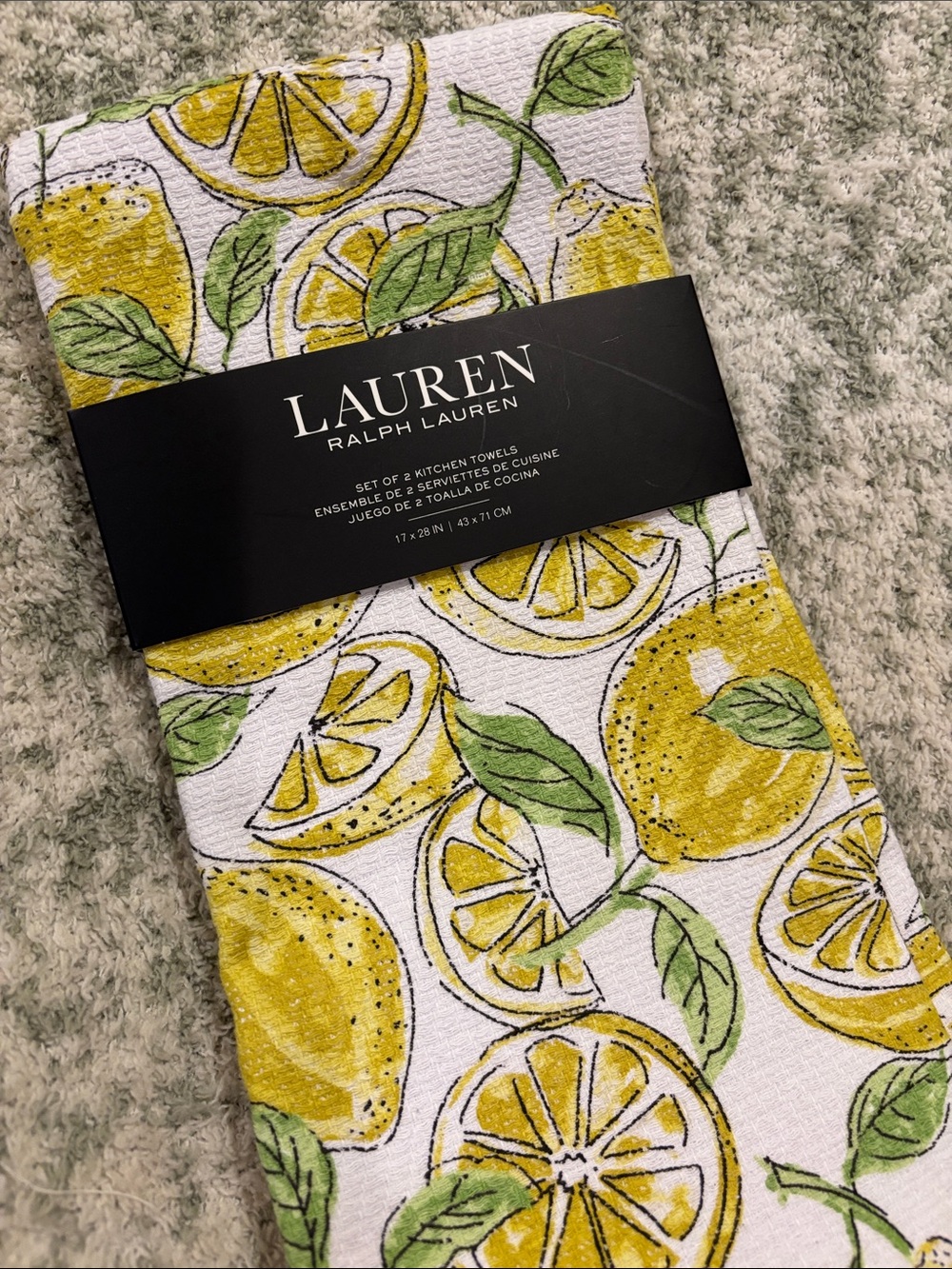 Lauren Ralph Lauren Lemon Kitchen Towels Set of 2 NWT Cotton 17x28” - Picture 16 of 16